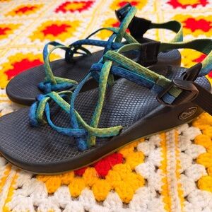 Chacos ZX2 Yampa Fresh Classic Women’s Blue/Green Vibram Soles Sandals  Size 10